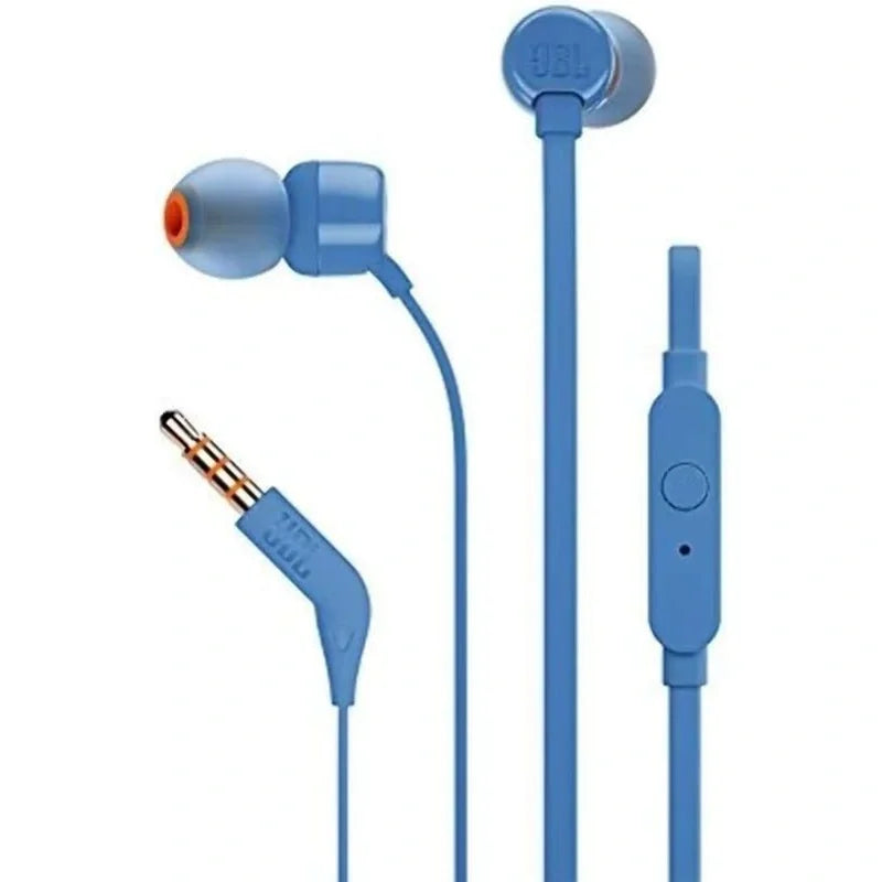 JBL TUNE 110 Officially Authorized Wired In-ear Headphones Built-in Microphone 3.5mm Interface Silicone Ear Cap for Sports Call