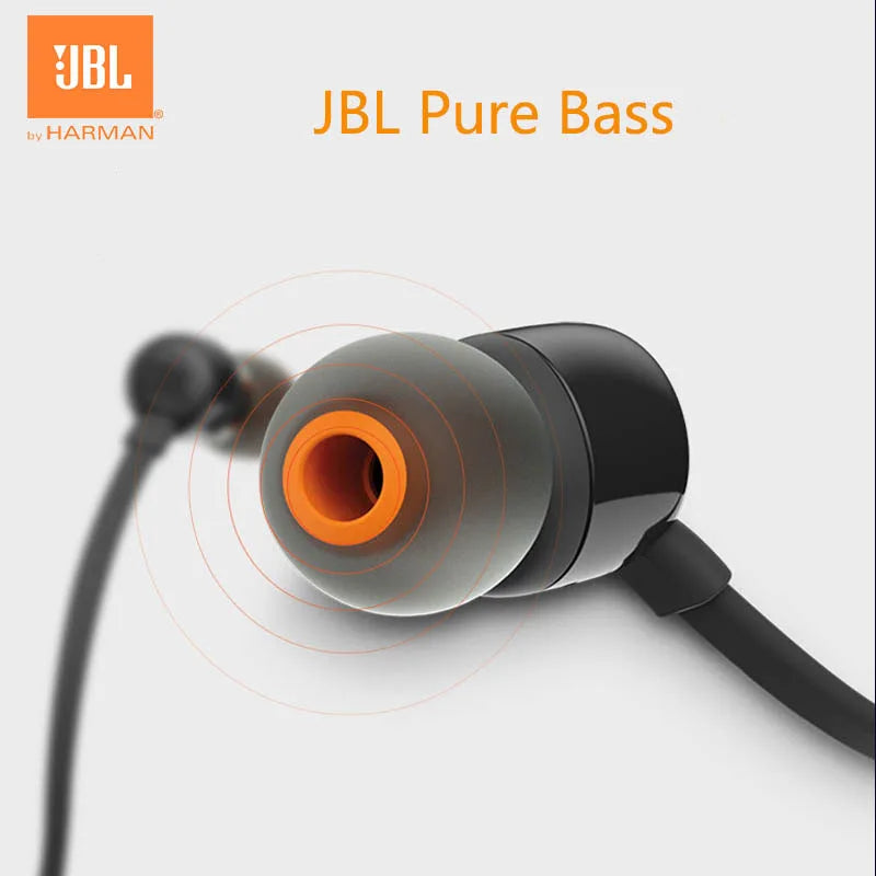 JBL TUNE 110 Officially Authorized Wired In-ear Headphones Built-in Microphone 3.5mm Interface Silicone Ear Cap for Sports Call